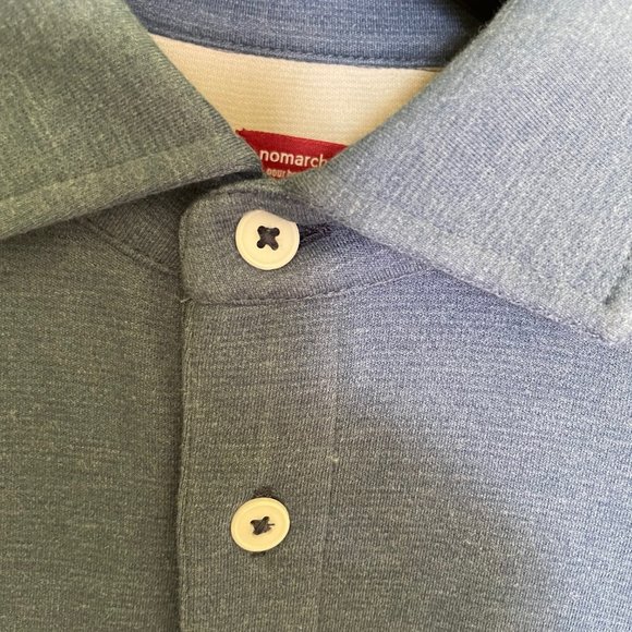 Polo Shirt in Cotton Poly Blue Heather - Picture 3 of 5